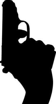 Silhouette gun, pistol, vector black & white