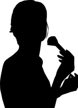 Makeup, silhouette small friends, vector black & white