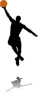 Silhouette of basketballer