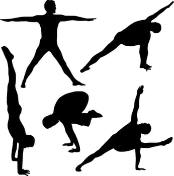 Silhouettes of athletes