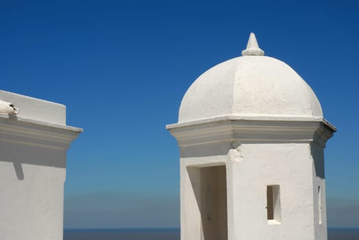 surveillance tower of a fortress at Montevideo city bay