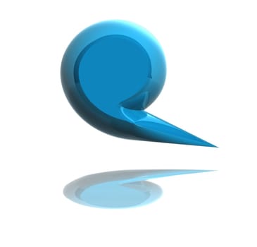 3d blue social media dialog bubble isolated over white background. Included clipping path so you can easily cut it out and put it on your own design.