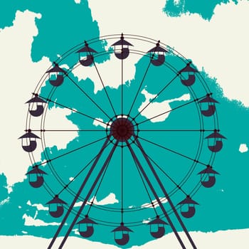 Ferris wheel sketch, graphic art