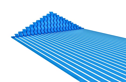 Curved blue 3d lines as a background