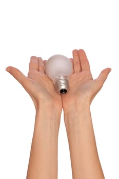 lamp in the woman's hand as a symbol of light