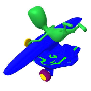 Over view puppy holding tightly after nosedive airplane
