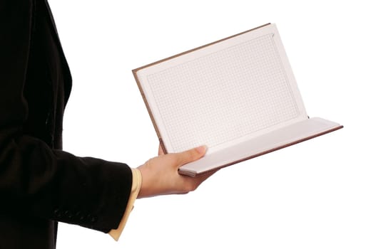 business woman reads book to get ideas for business plan