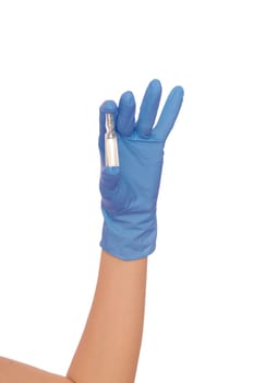 laboratory assistant take ampule for making a vaccination