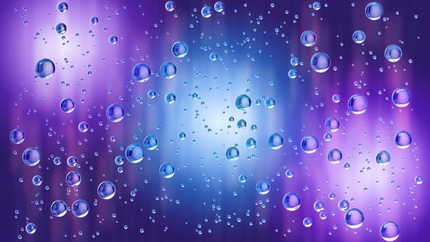 motion blue water drops in the rain on the window