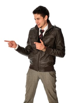 good looking business man standing in the jacket