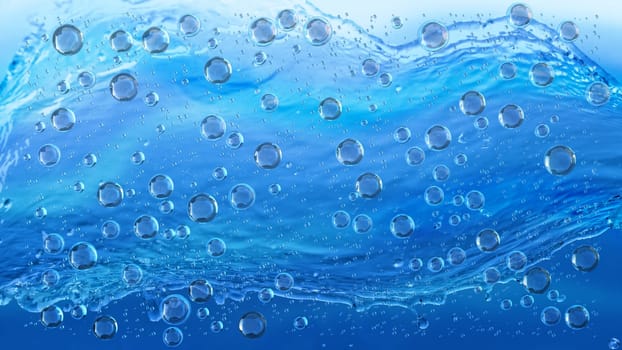 motion blue water drops in the rain on the window