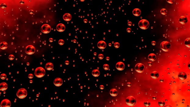 water droplets on the window glass during firefighting of the night fire