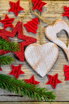 Christmas Wooden Heart Star