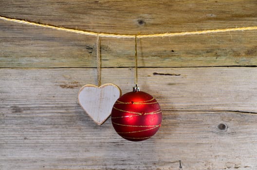 Christmas Wooden Heart Star