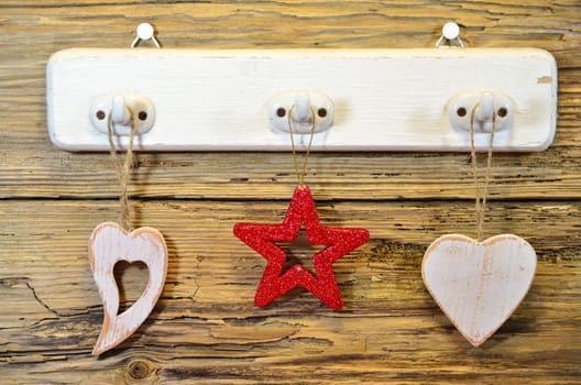 Christmas Wooden Heart Star