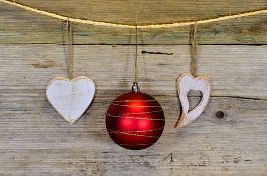 Christmas Wooden Heart Star