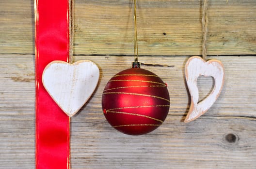 Christmas Wooden Heart Star