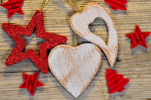 Christmas Wooden Heart Star