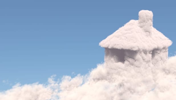 House shape clouds, isolated on white background