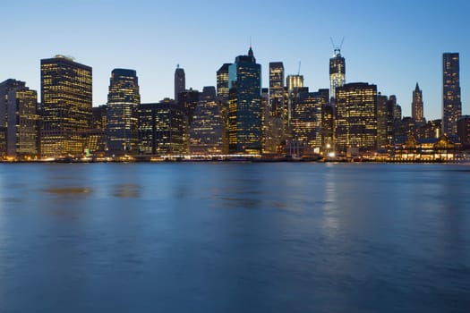 Lower Manhattan in blue (New York City)