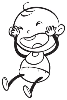 illustration of a baby sketch on a white background