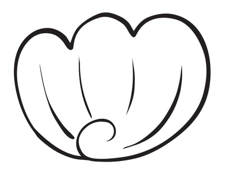 illustration of a cockleshell sketch on a white background