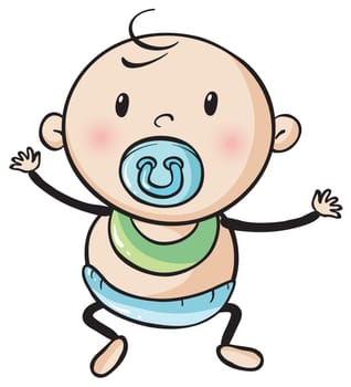 illustration of a baby on a white background