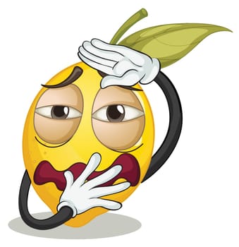 illustration of a yellow lemon on a white background