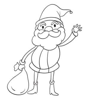 illustration of a santa claus sketch on a white background