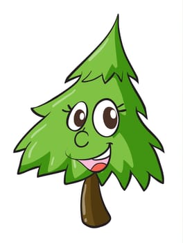 illustration of a christmas tree on white background