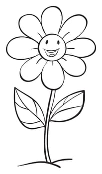illustration of a flower sketch on white background