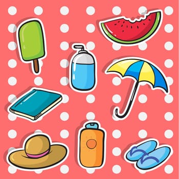 illustration of various objects on a white background