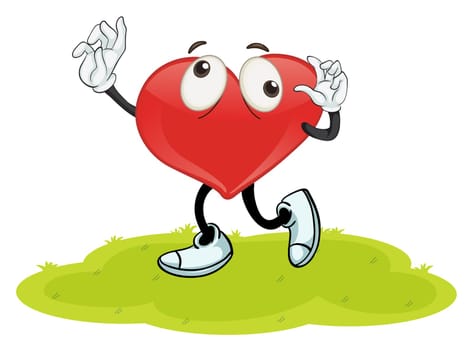 illustration of the heart in a beautiful nature
