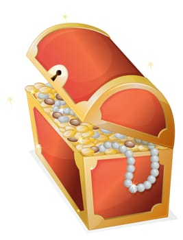 illustration of a jewellery and a box on a white background