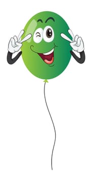 detailed illustration of a green balloon on a white background