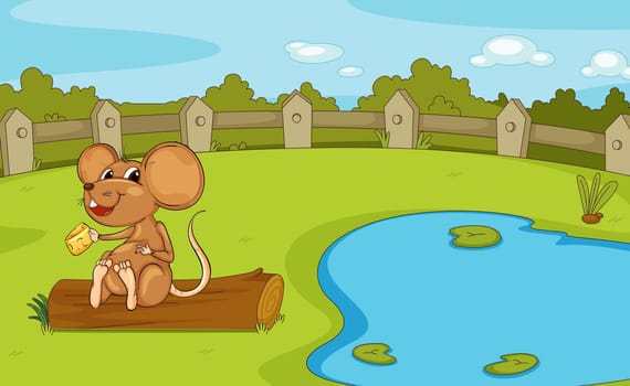 illustration of a mouse in a beautiful nature