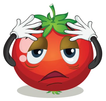 illustration of a tomato on a white background