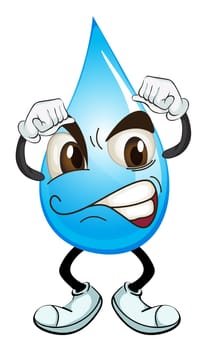 illustration of a water drop on a white background