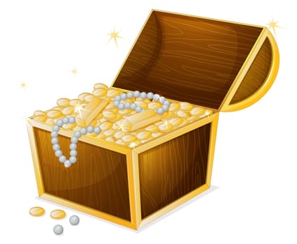 illustration of a jewellery and a box on a white background