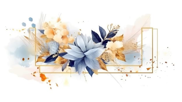 Watercolor abstract design for background of wedding or buzzy social media banner generative AI