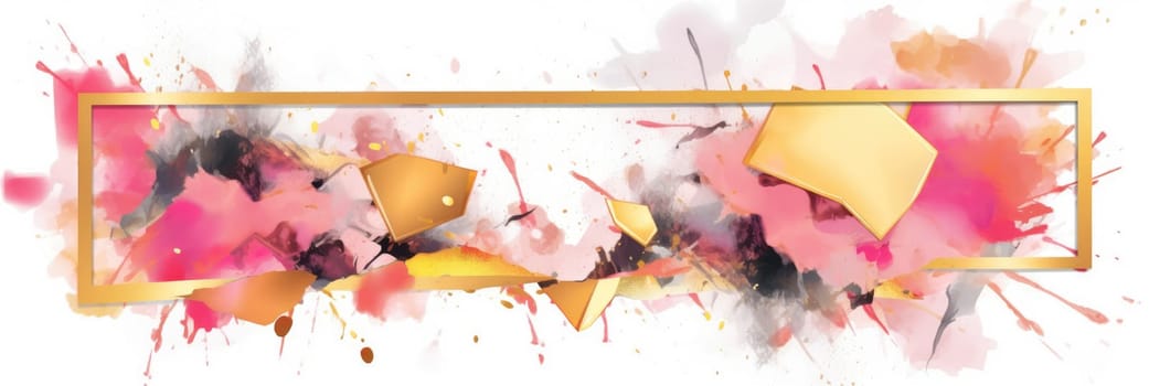 Abstract watercolor artwork mixed with buzzy geometric shapes for background of social media banner generative AI image