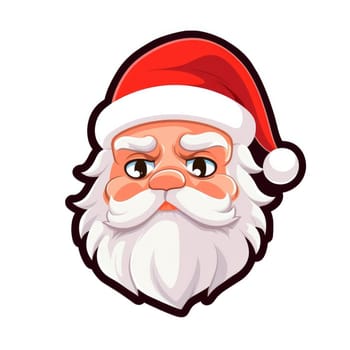 Christmas banner with Santa. Sticker Background. Generative AI.