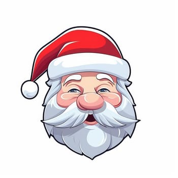 Christmas banner with Santa. Sticker Background. Generative AI.