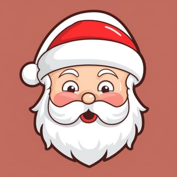 Christmas banner with Santa. Sticker Background. Generative AI.