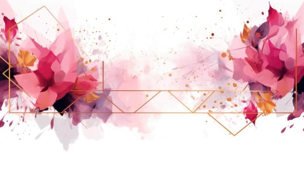 Watercolor abstract design for background of wedding or buzzy social media banner generative AI