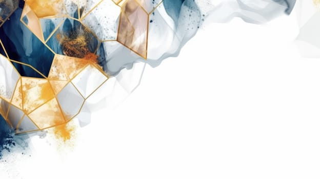 Abstract watercolor artwork mixed with buzzy geometric shapes for background of social media banner generative AI image