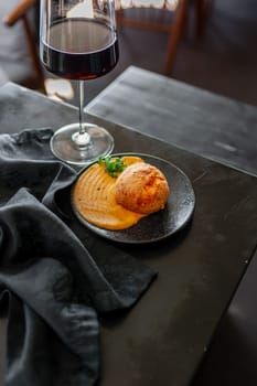 Bow de queujo cheese bun with truffle paste and cheddar cheese. High quality photo