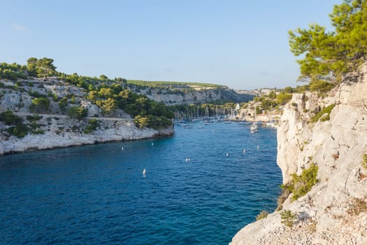 Calanque of Port Miou in Cassis  in France