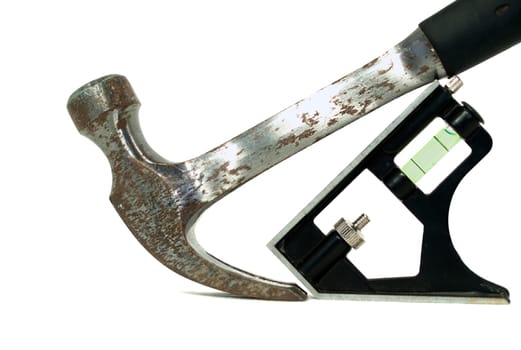 Diy Builder carpenters handyman  hammer  and level tools