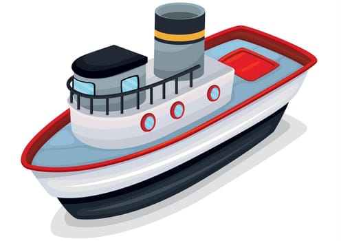 illustration of ship on a white background